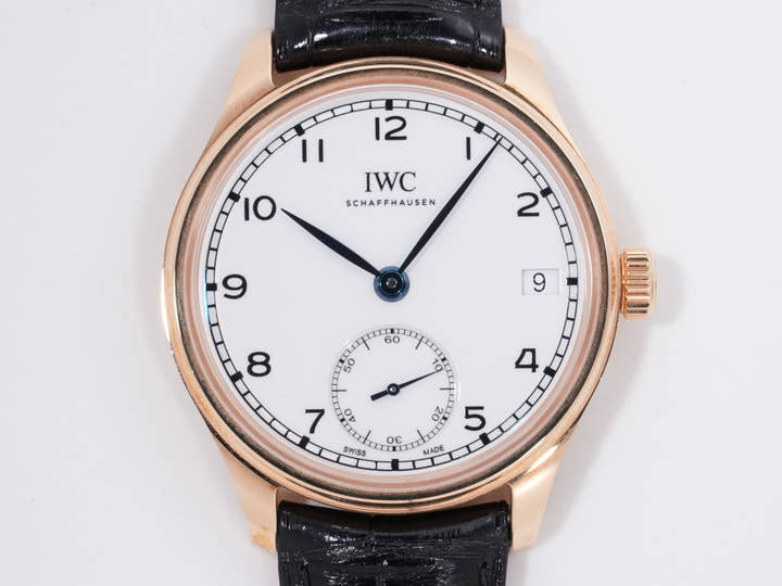 IWC Portuguese Hand-Wound Eight Day "150 Years" Ref. IW510211 18K Gold, White Dial, Excellent Condition f54q4hda