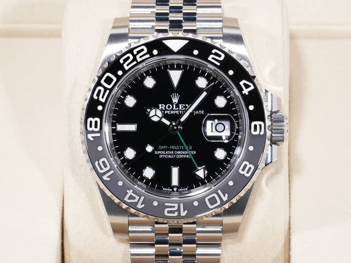 Rolex GMT-Master II Ref. 126710GRNR Stainless Steel Black Dial Jubilee Bracelet