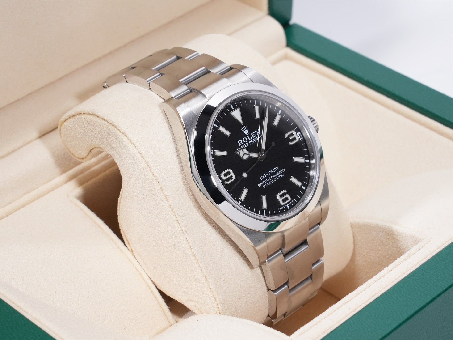 Rolex Explorer I Ref. 214270 SS Black Dial, Pre-owned, Excellent Condition  9w8o5yq9
