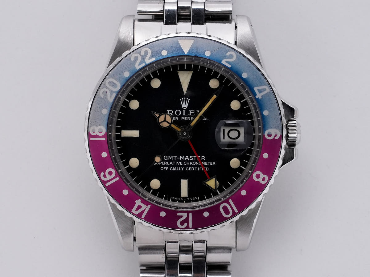 Rolex GMT-Master Ref. 1675 SS Black Dial, Pre-owned (tzm8t22b)