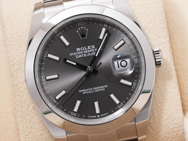 ロレックス デイトジャスト41 Ref.126300 ステンレススチール スレート文字盤 オイスターブレスレット 中古 mozyjg9p