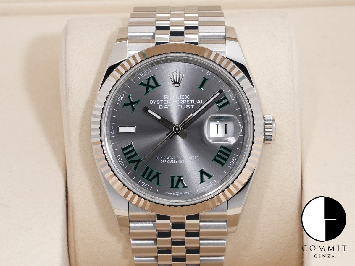 ロレックス デイトジャスト36 Ref.126234 SS/WG スレートローマン文字盤 ジュビリーブレスレット 極美品 dzthmf8y