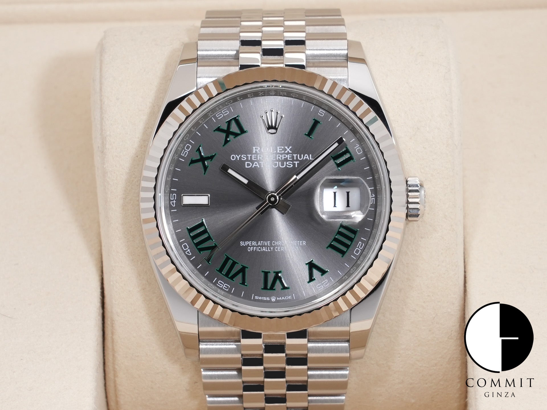 ロレックス デイトジャスト36 Ref.126234 SS/WG スレートローマン文字盤 ジュビリーブレスレット 極美品 dzthmf8y