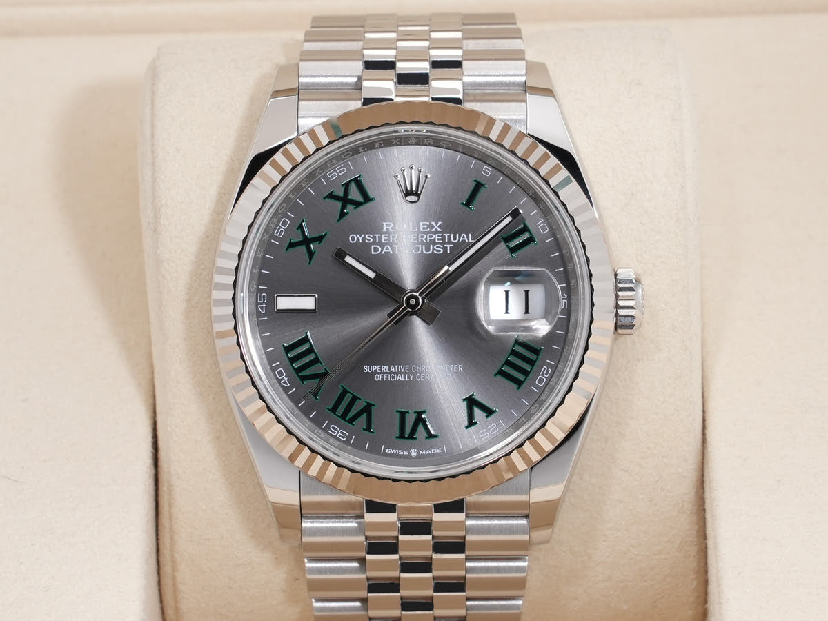 ロレックス デイトジャスト36 Ref.126234 SS/WG スレートローマン文字盤 ジュビリーブレスレット 極美品 dzthmf8y
