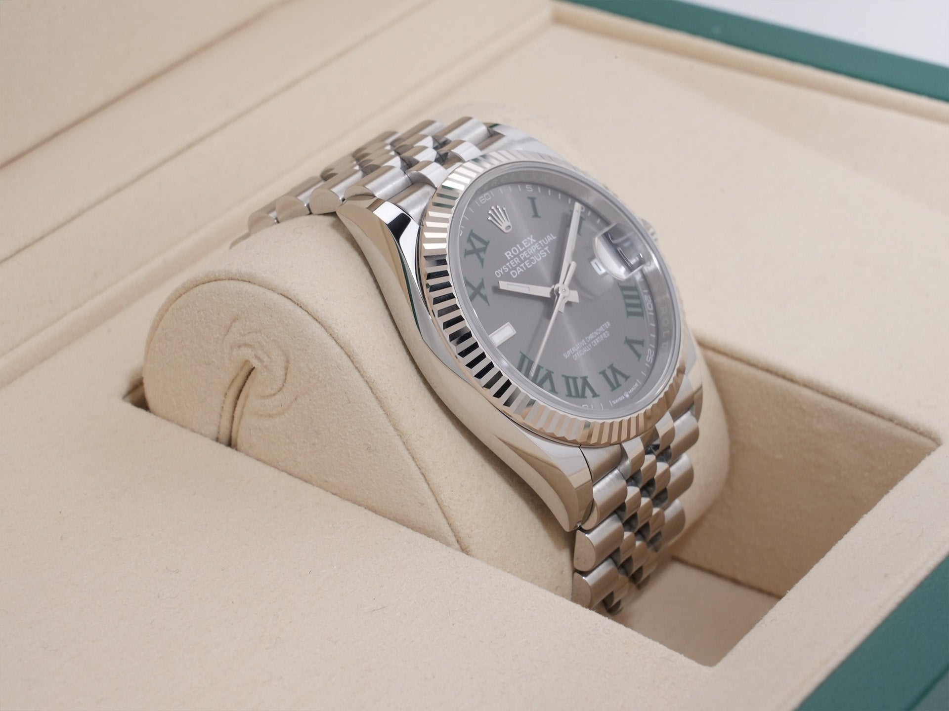 ロレックス デイトジャスト36 Ref.126234 SS/WG スレートローマン文字盤 ジュビリーブレスレット 極美品 dzthmf8y