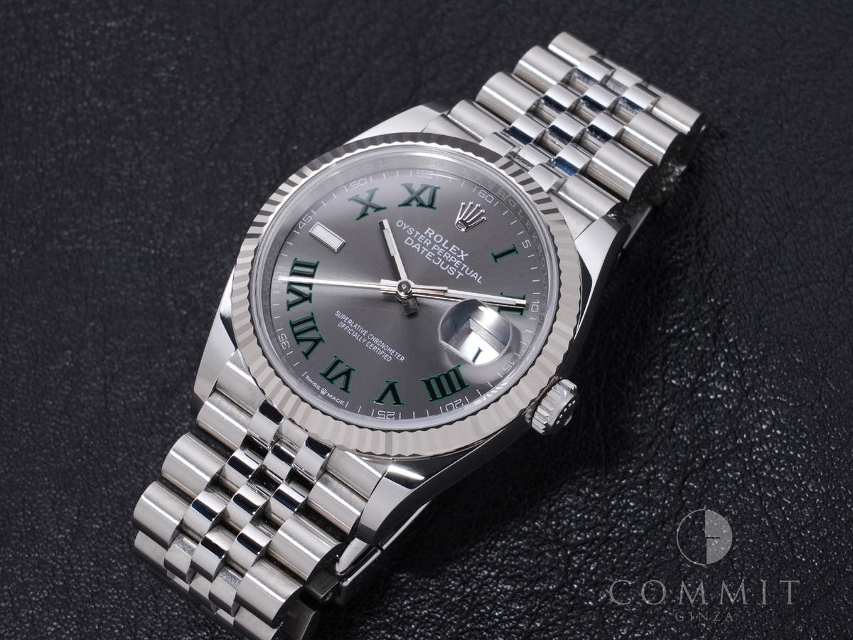 ロレックス デイトジャスト36 Ref.126234 SS/WG スレートローマン文字盤 ジュビリーブレスレット 極美品 dzthmf8y