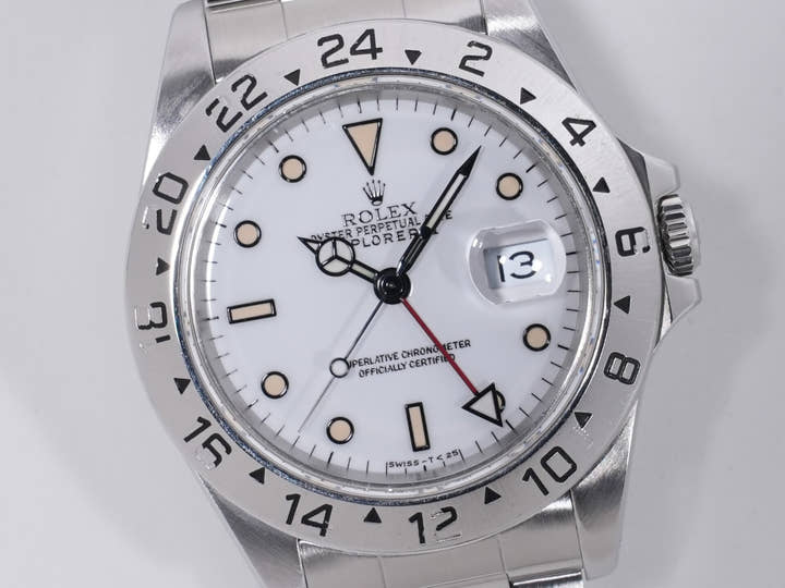 ロレックス エクスプローラーII Ref.16570 ステンレススチール ホワイト文字盤