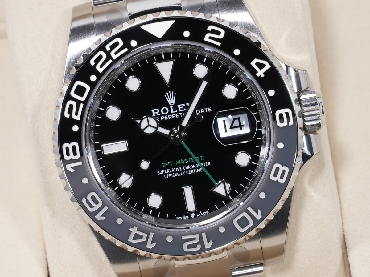 ロレックス GMTマスターII Ref.126710GRNR SS ブラック文字盤 オイスターブレスレット 未使用 aedvg5xa
