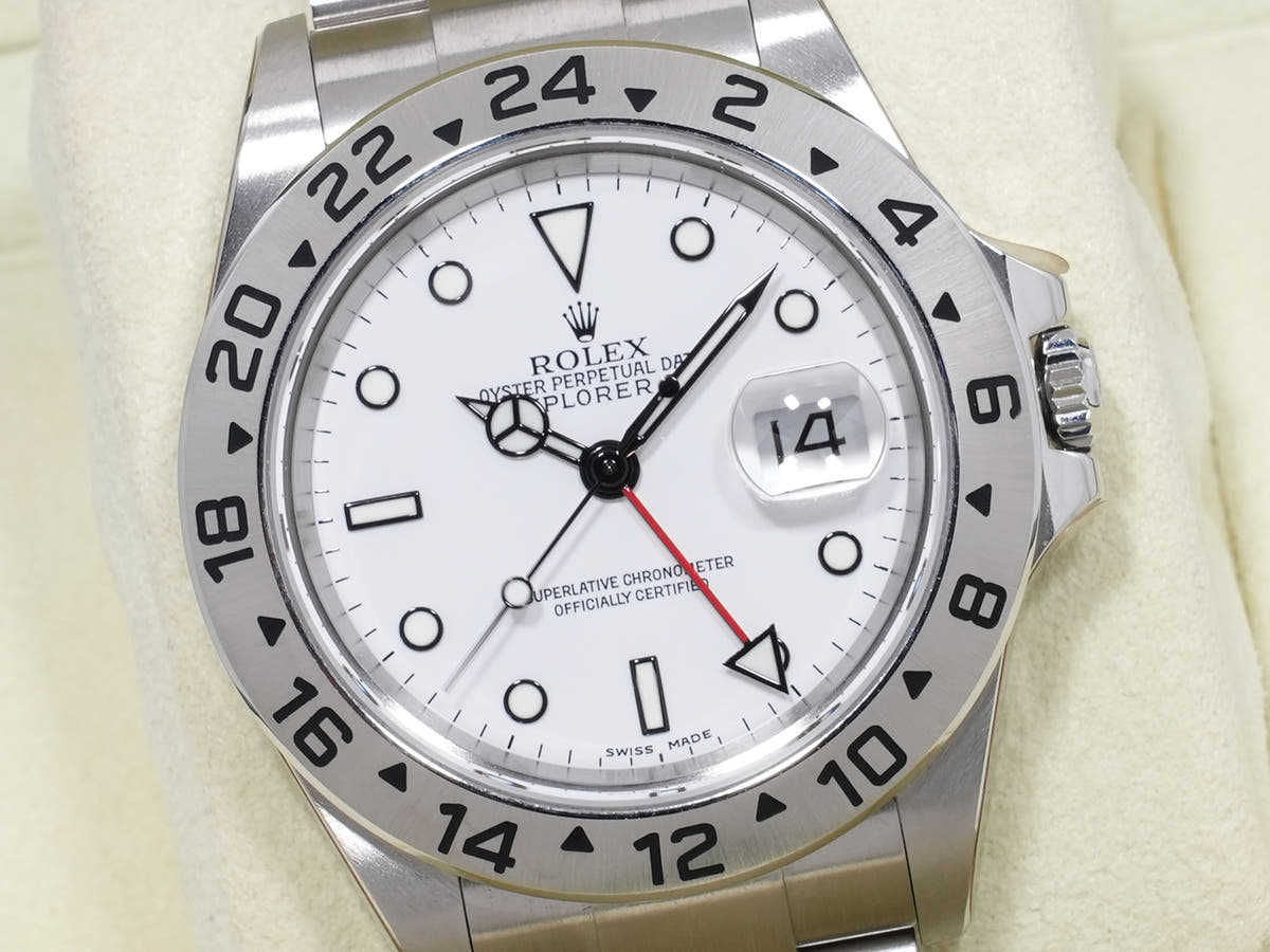 ロレックス エクスプローラーII Ref.16570 SS ホワイト文字盤 未使用 q7cvkapz