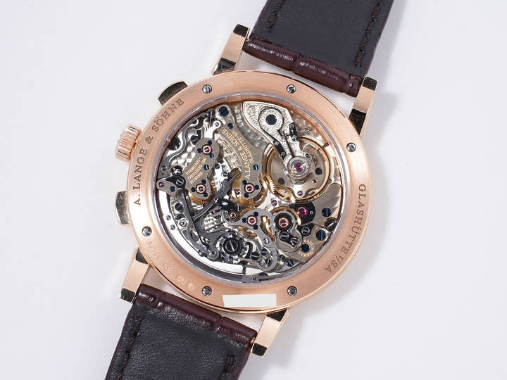 A. Lange &amp; Söhne 1815 Chronograph Ref. 414.032 18KPG, silver dial, pre-owned, good condition.  (7wd7qhuh appears to be an internal reference number and not part of the product description)