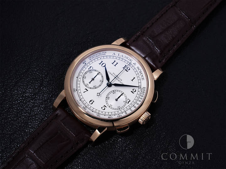 A. Lange &amp; Söhne 1815 Chronograph Ref. 414.032 18KPG, silver dial, pre-owned, good condition.  (7wd7qhuh appears to be an internal reference number and not part of the product description)
