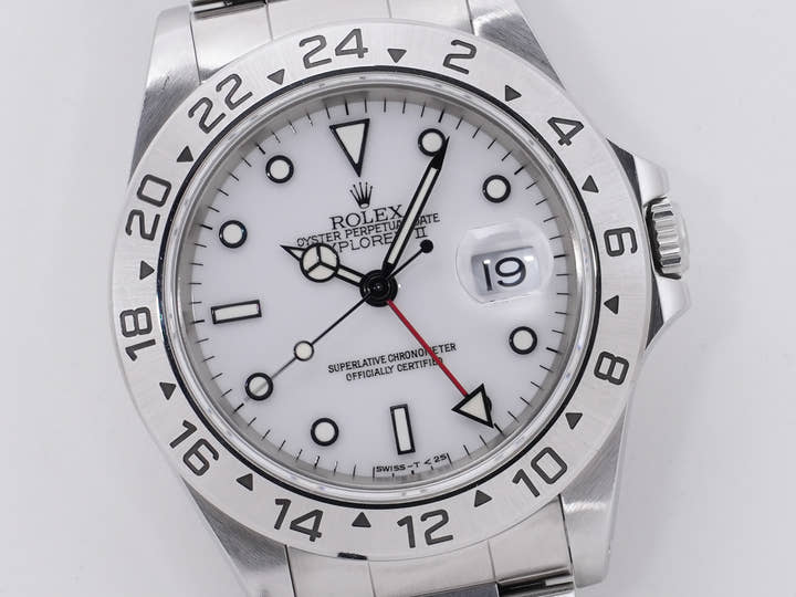 ロレックス エクスプローラーII Ref.16570 ステンレススチール ホワイト文字盤 中古 vs32ytmw
