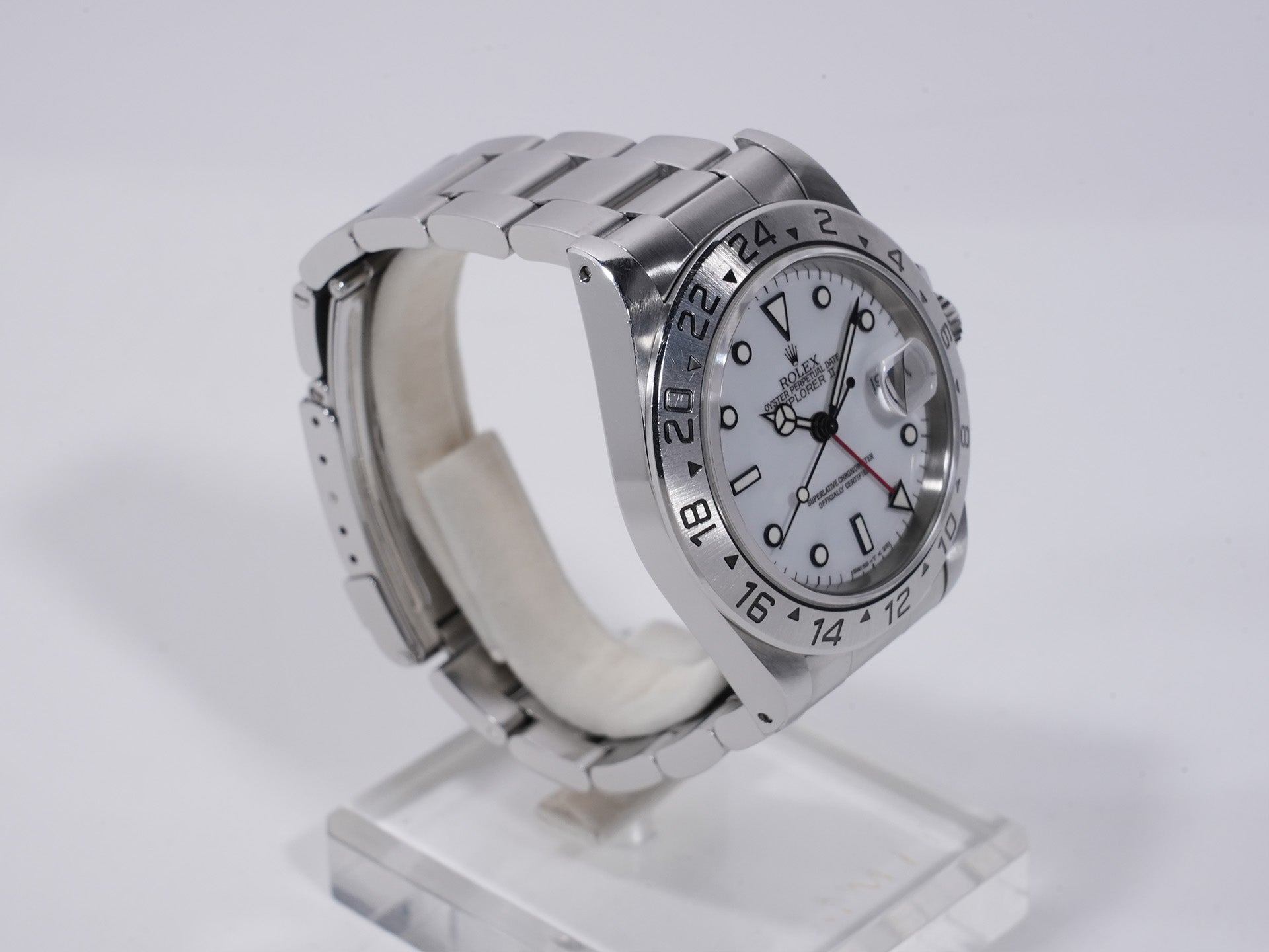ロレックス エクスプローラーII Ref.16570 ステンレススチール ホワイト文字盤 中古 vs32ytmw