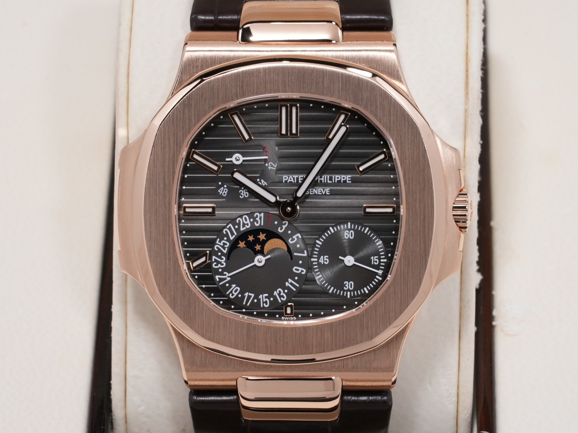 パテックフィリップ ノーチラス Ref.5712R-001 ローズゴールド ブラック ブラウン文字盤 美品 4imf67aq