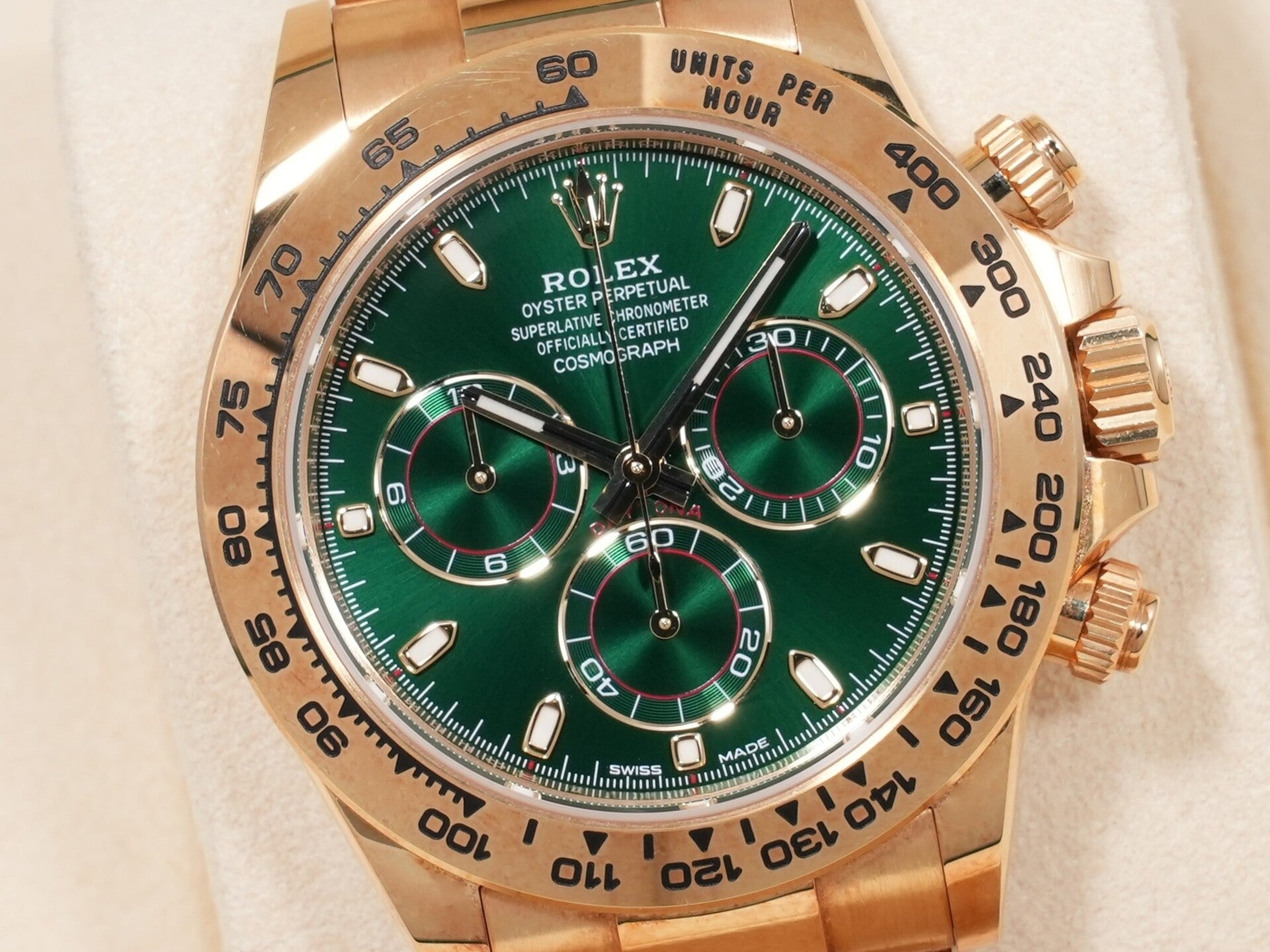 Rolex Daytona Ref. 116508 Yellow Gold Green Dial Pre-owned  qto6478z