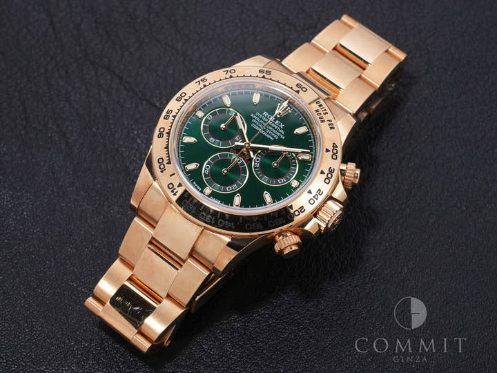 Rolex Daytona Ref. 116508 Yellow Gold Green Dial Pre-owned  qto6478z