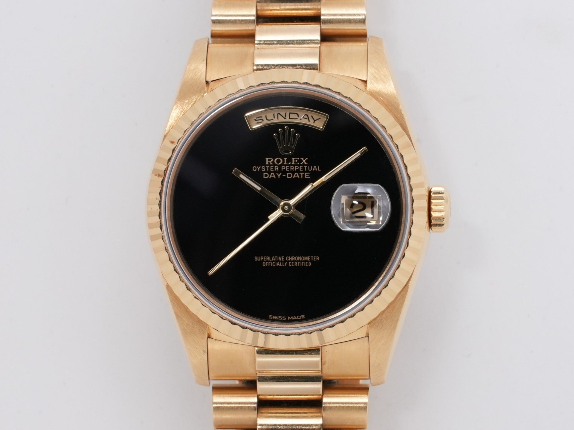 ロレックス デイデイト36 Ref.18238 イエローゴールド オニキス文字盤 中古 db6eabwr