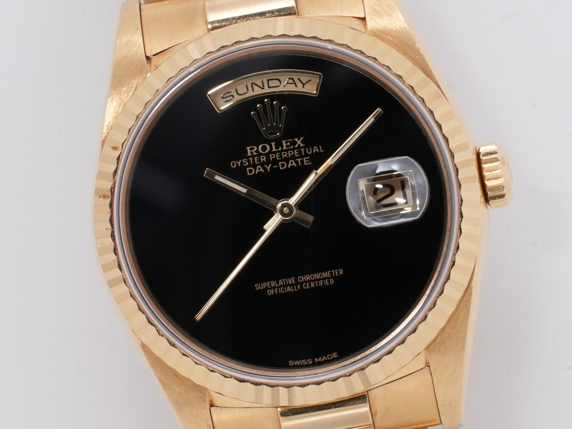 ロレックス デイデイト36 Ref.18238 イエローゴールド オニキス文字盤 中古 db6eabwr