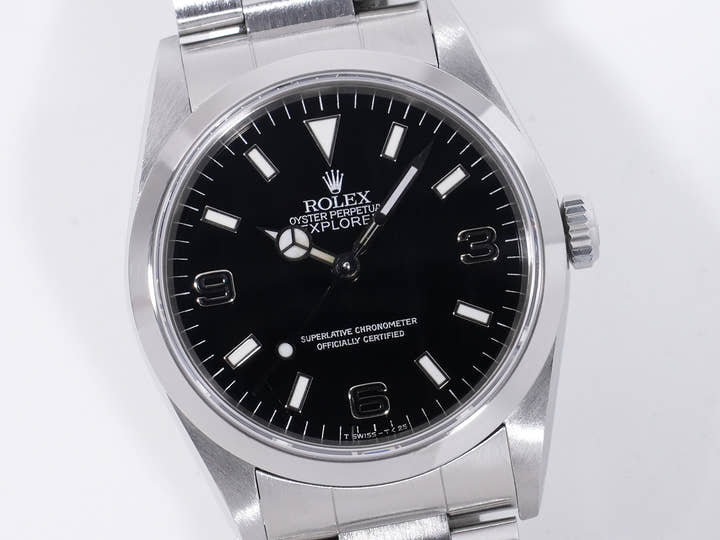 Rolex Explorer I Ref. 14270 Stainless Steel Black Dial Pre-owned  (hsau2tw likely refers to an item ID or code and is not translated)