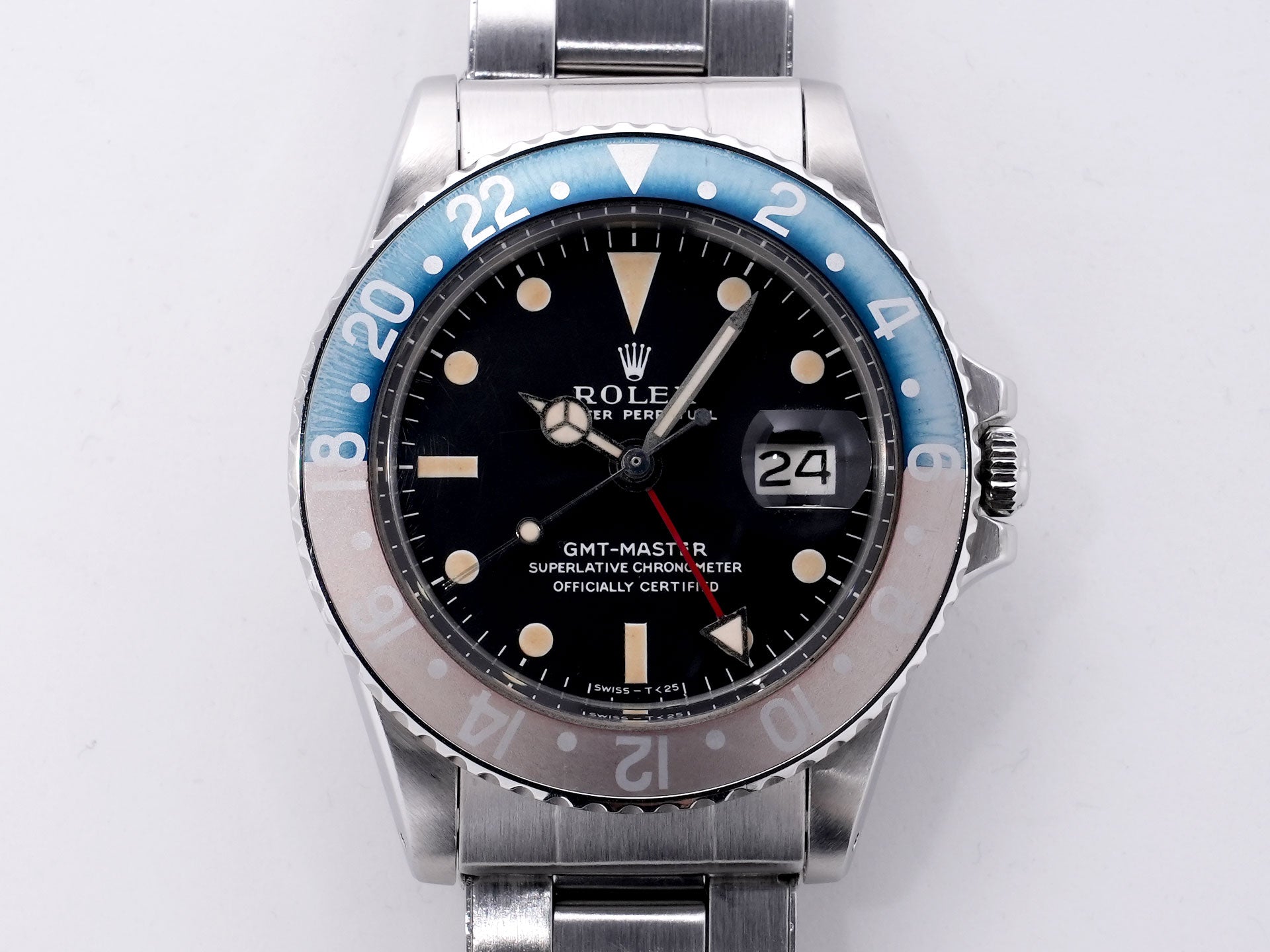 ロレックス GMTマスター Ref.1675 ステンレススチール ブラック文字盤 中古 hs3aeao6 オイスターブレスレット