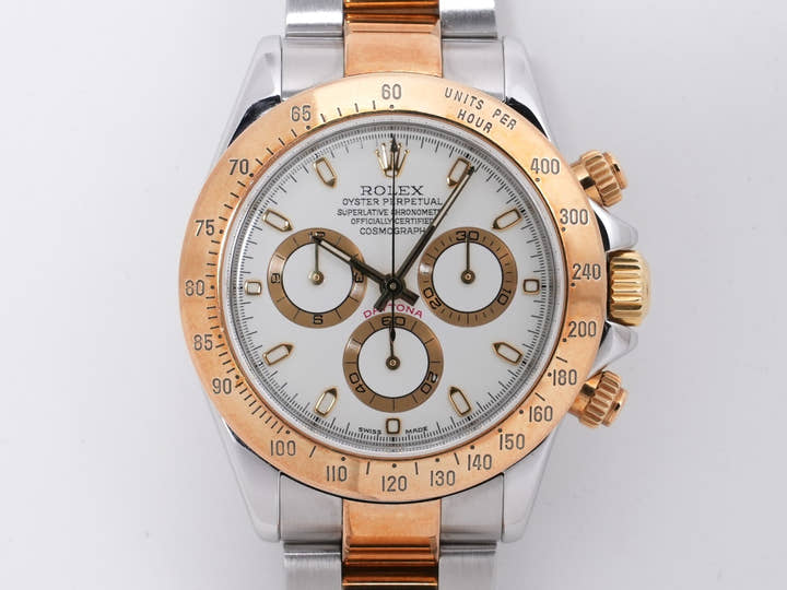 Rolex Daytona Ref. 116523 Stainless Steel/Yellow Gold White Dial Pre-owned 69m6caae