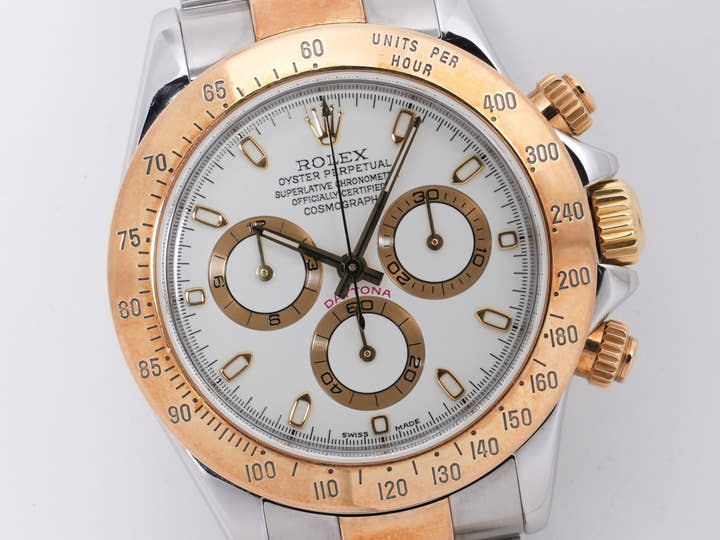 Rolex Daytona Ref. 116523 Stainless Steel/Yellow Gold White Dial Pre-owned 69m6caae
