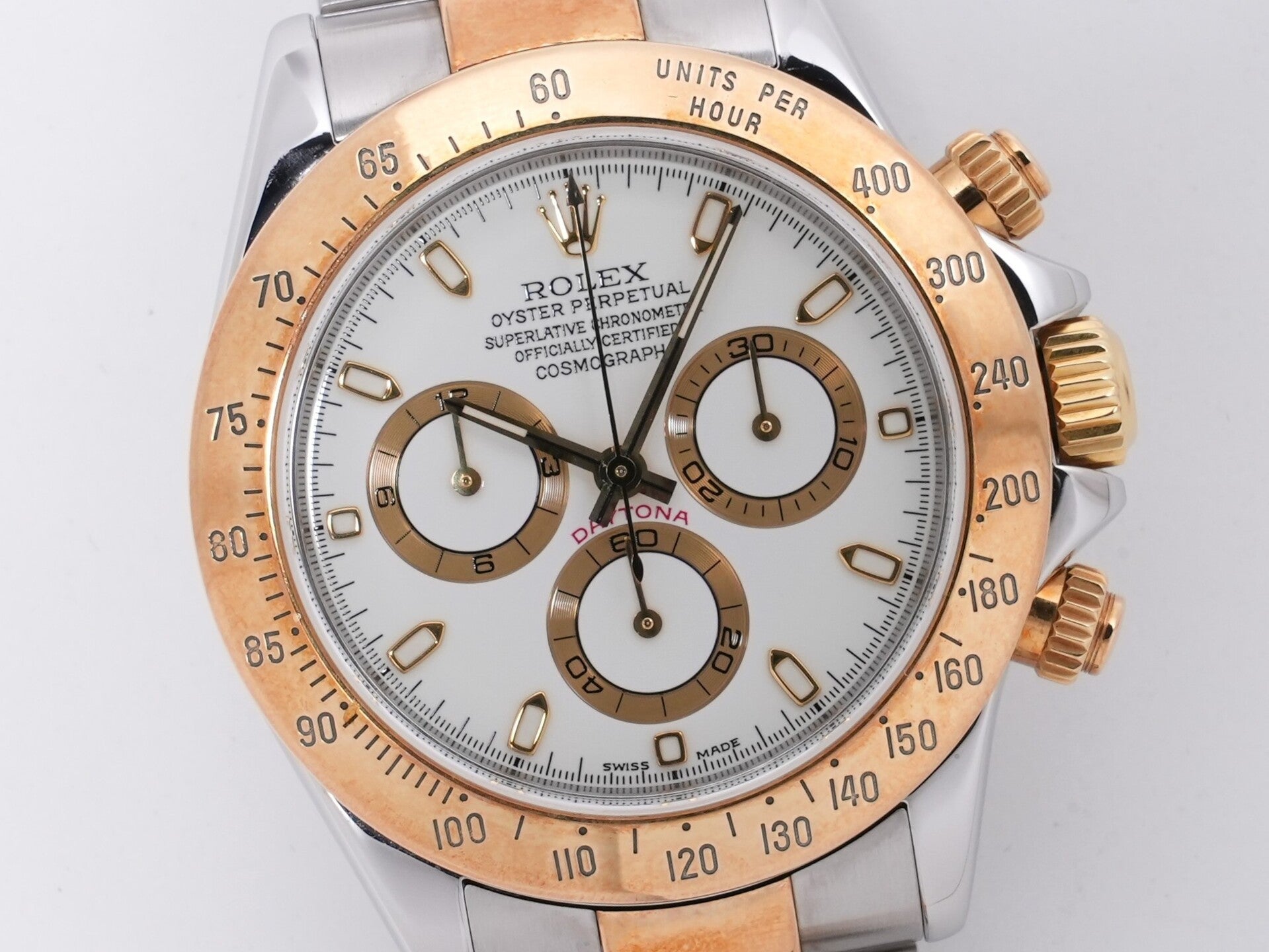 Rolex Daytona Ref. 116523 Stainless Steel/Yellow Gold White Dial Pre-owned 69m6caae