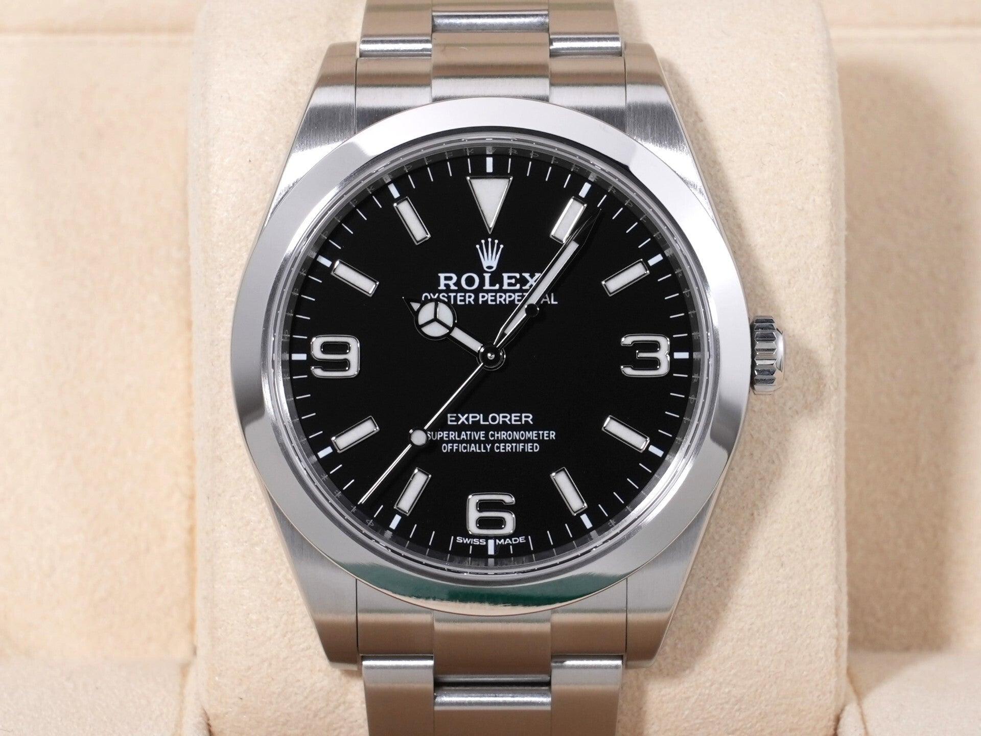 ロレックス エクスプローラーI Ref.214270 ステンレススチール ブラック文字盤 オイスターブレスレット 美品 23fkzga9
