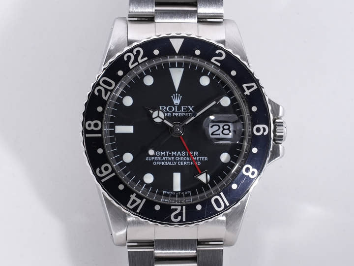 ロレックス GMTマスター Ref.1675 ステンレススチール ブラック文字盤 オイスターブレスレット 中古 25nua7xb