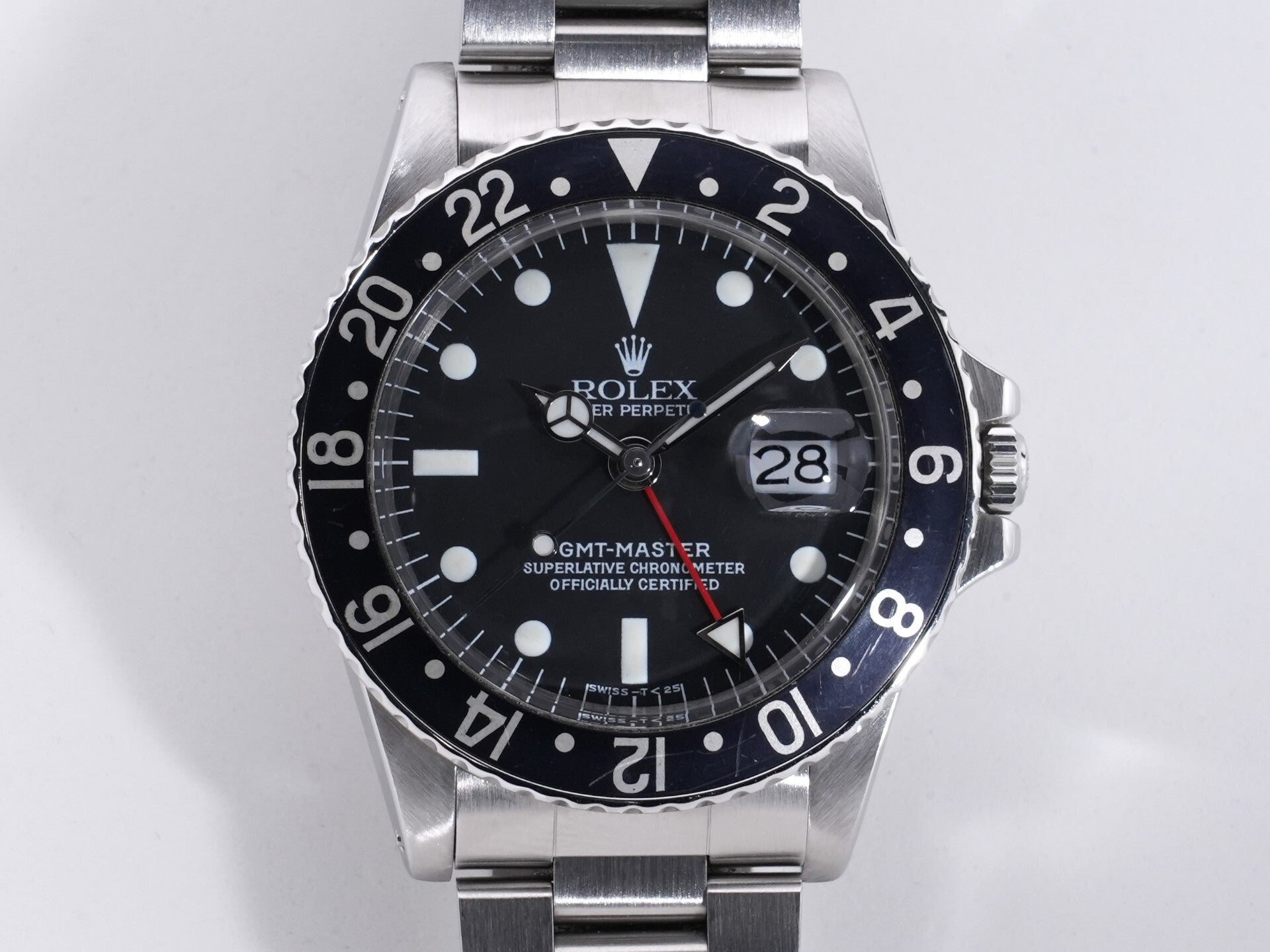ロレックス GMTマスター Ref.1675 ステンレススチール ブラック文字盤 オイスターブレスレット 中古 25nua7xb