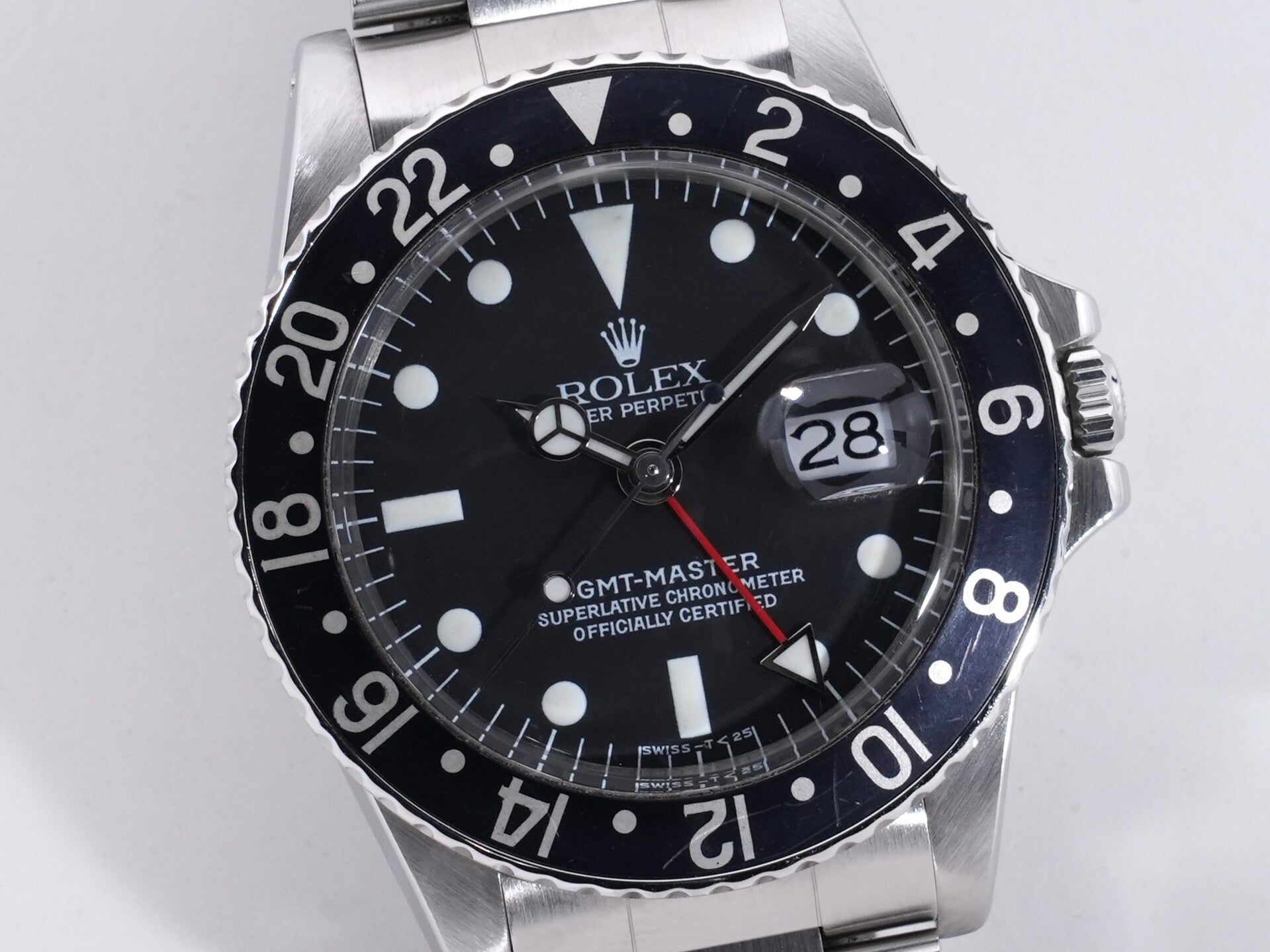 ロレックス GMTマスター Ref.1675 ステンレススチール ブラック文字盤 オイスターブレスレット 中古 25nua7xb