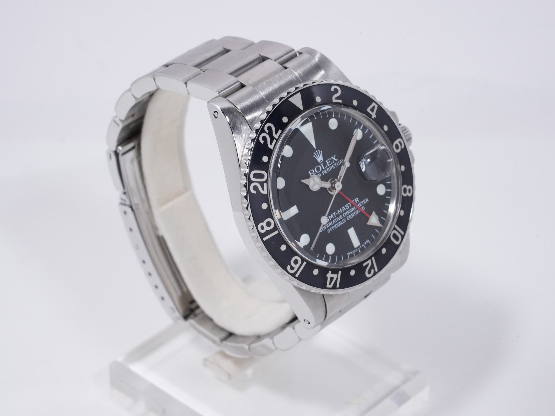 ロレックス GMTマスター Ref.1675 ステンレススチール ブラック文字盤 オイスターブレスレット 中古 25nua7xb