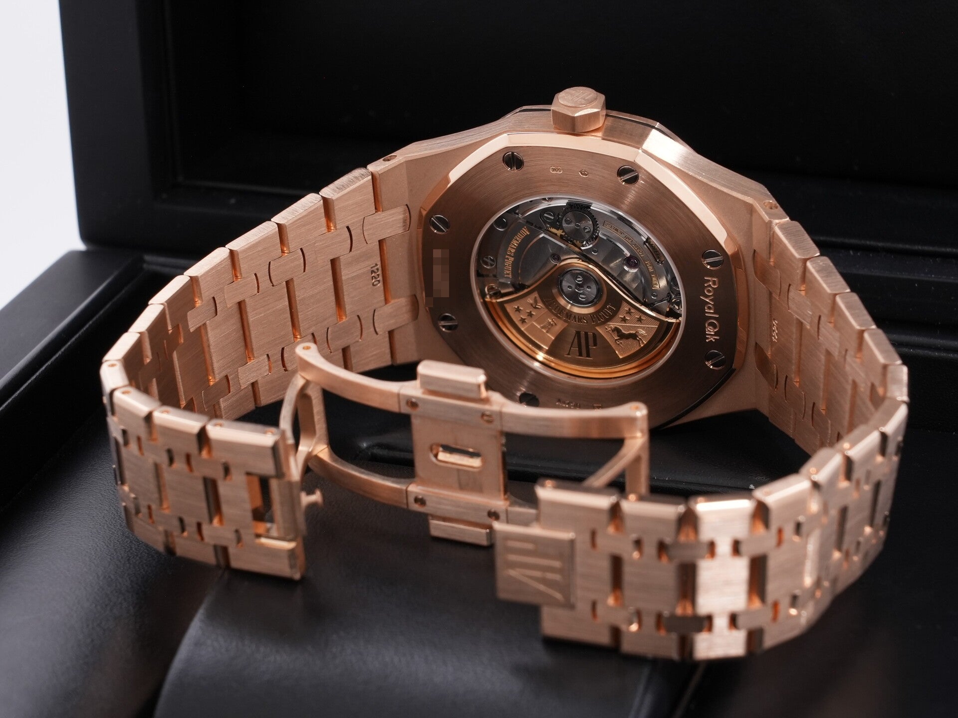 Audemars Piguet Royal Oak Ref. 15400OR.OO.1220OR.03 Pink Gold Blue Dial, Excellent Condition qrztwahm