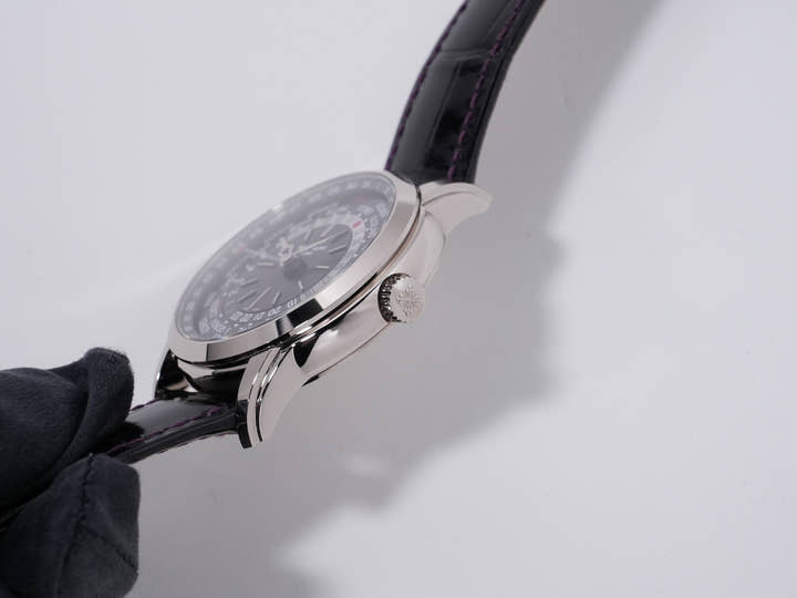 パテックフィリップ コンプリケーション ワールドタイム デイト Ref.5330G-010 ホワイトゴールド パープル文字盤 極美品 4h68crem