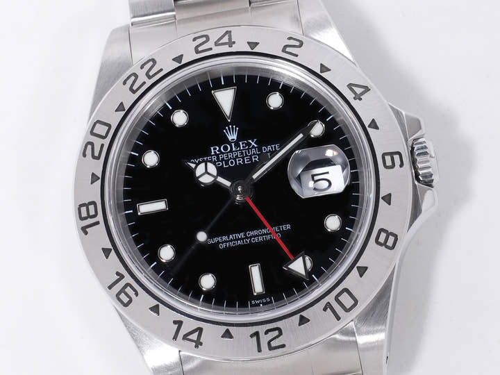 ロレックス エクスプローラーII Ref.16570 ステンレススチール ブラック文字盤 オイスターブレスレット 美品 n2e73d8i