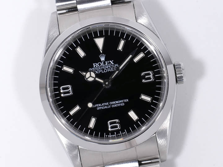 ロレックス エクスプローラーI Ref.14270 ステンレススチール ブラック文字盤 オイスターブレスレット 中古 vaniaxgf