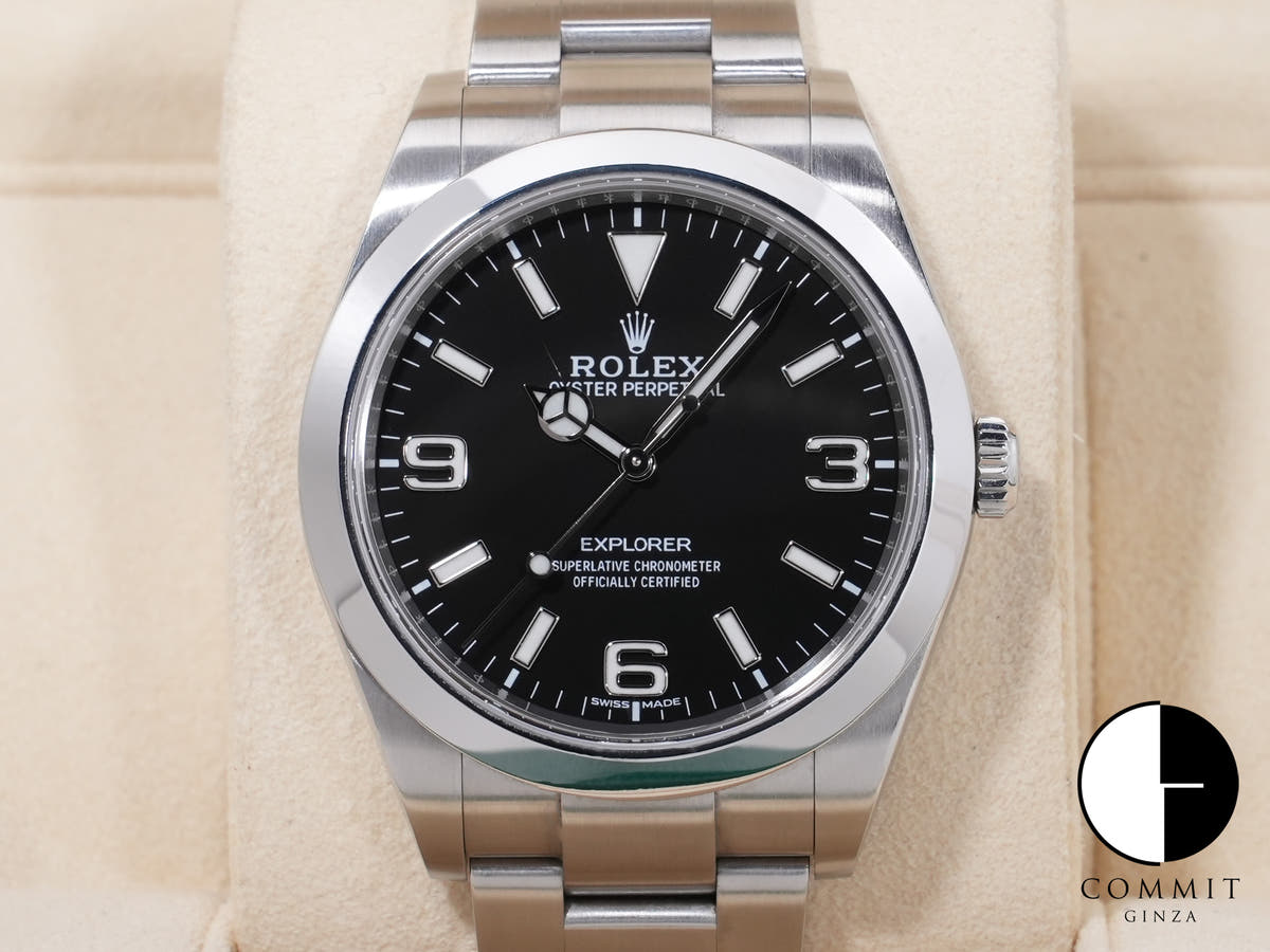 ロレックス エクスプローラーI Ref.214270 ステンレススチール ブラック文字盤 オイスターブレスレット 中古 adtcd5aq