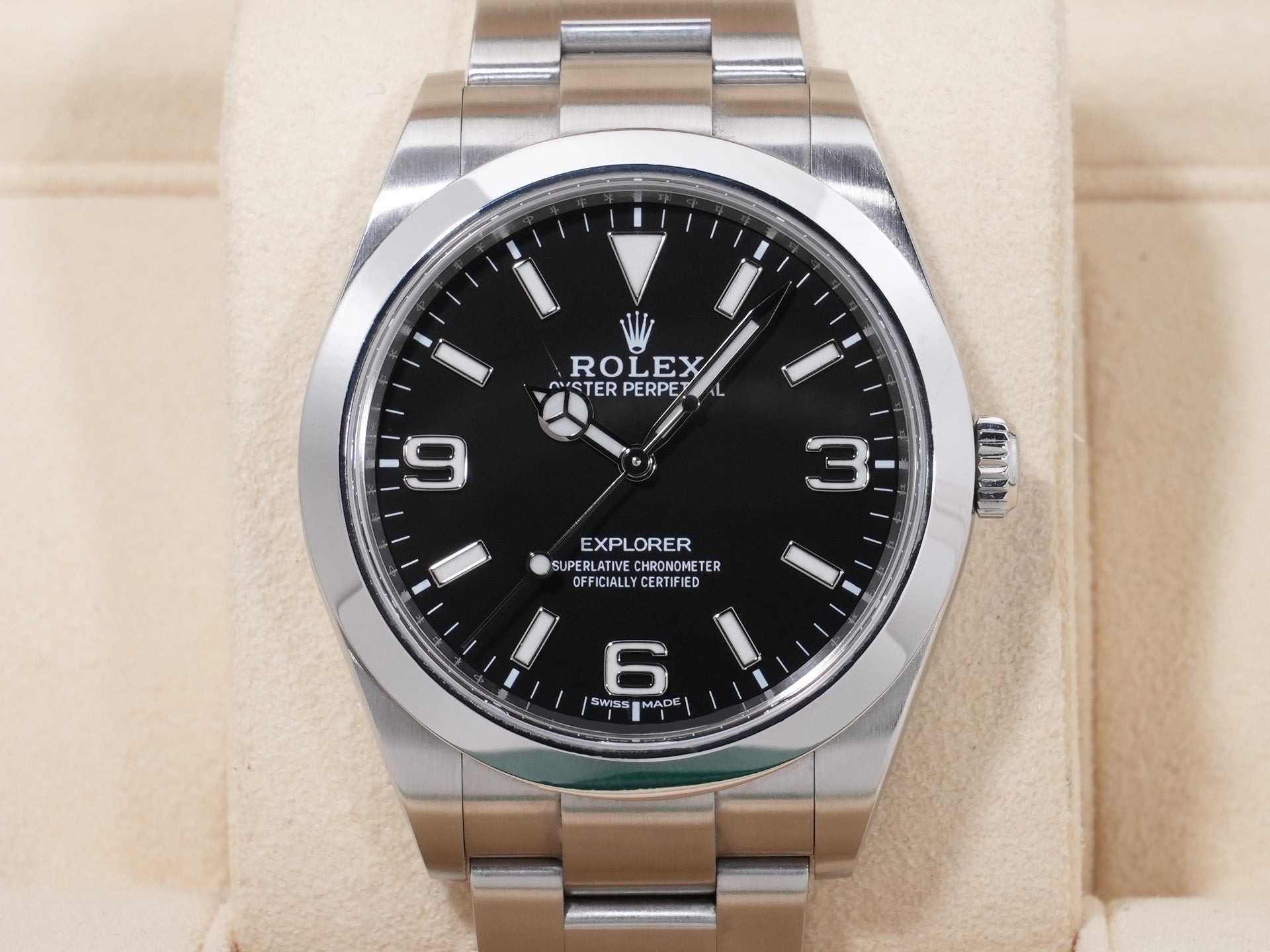 ロレックス エクスプローラーI Ref.214270 ステンレススチール ブラック文字盤 オイスターブレスレット 中古 adtcd5aq