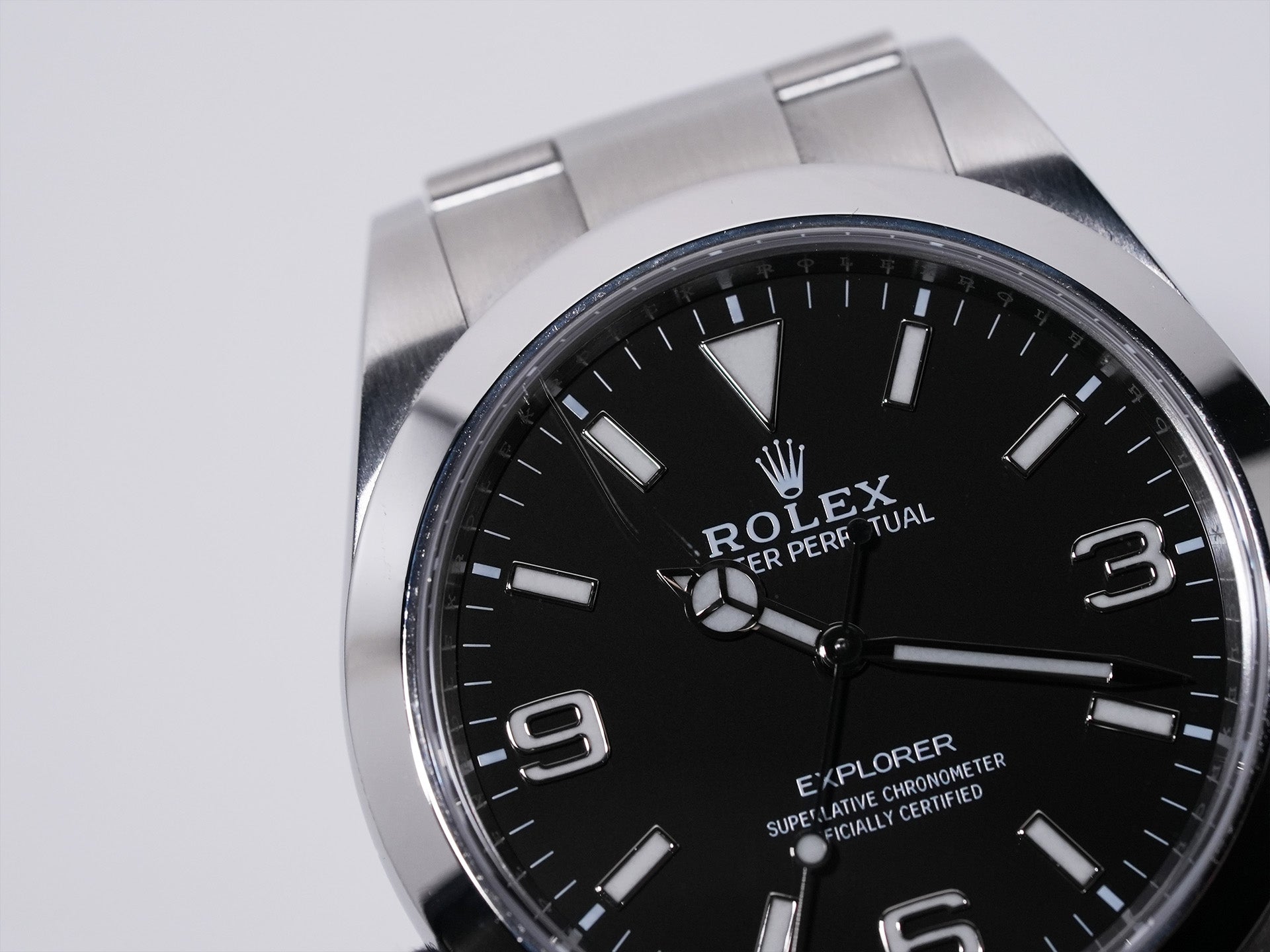 ロレックス エクスプローラーI Ref.214270 ステンレススチール ブラック文字盤 オイスターブレスレット 中古 adtcd5aq