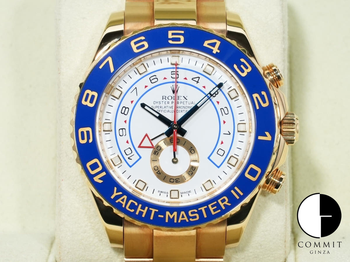 ロレックス ヨットマスターII Ref.116688 イエローゴールド ホワイト文字盤 中古 5fcfiufp
