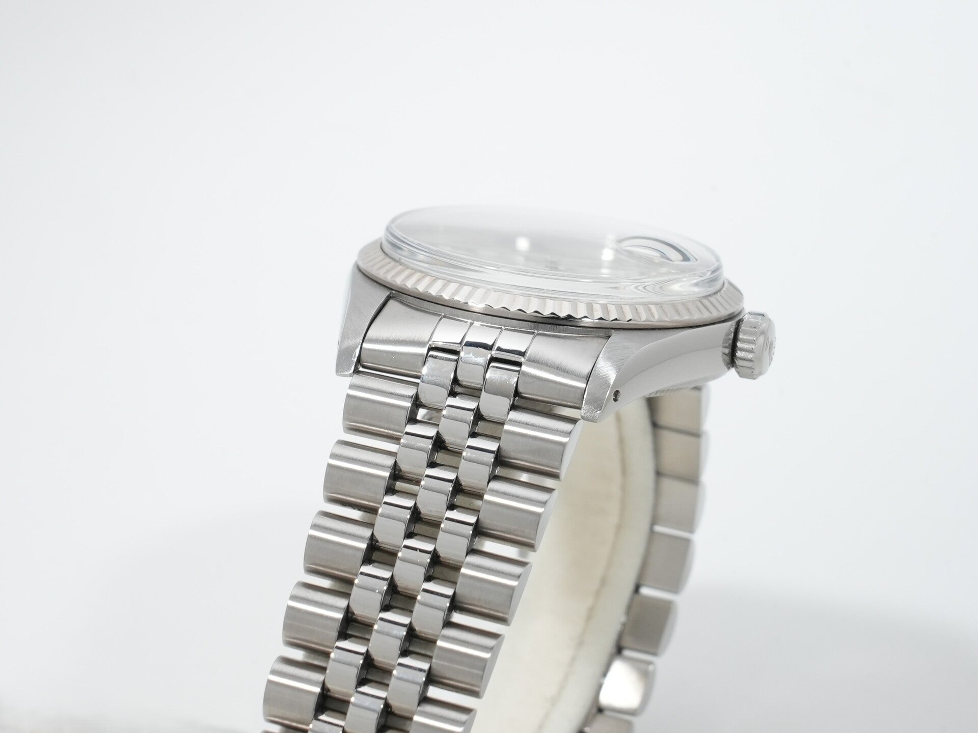 Pre-owned Rolex Datejust Ref. 16014, stainless steel/white gold, boiler gauge dial, Jubilee bracelet.  (6evzeokt appears to be an internal reference number and not part of the product description)