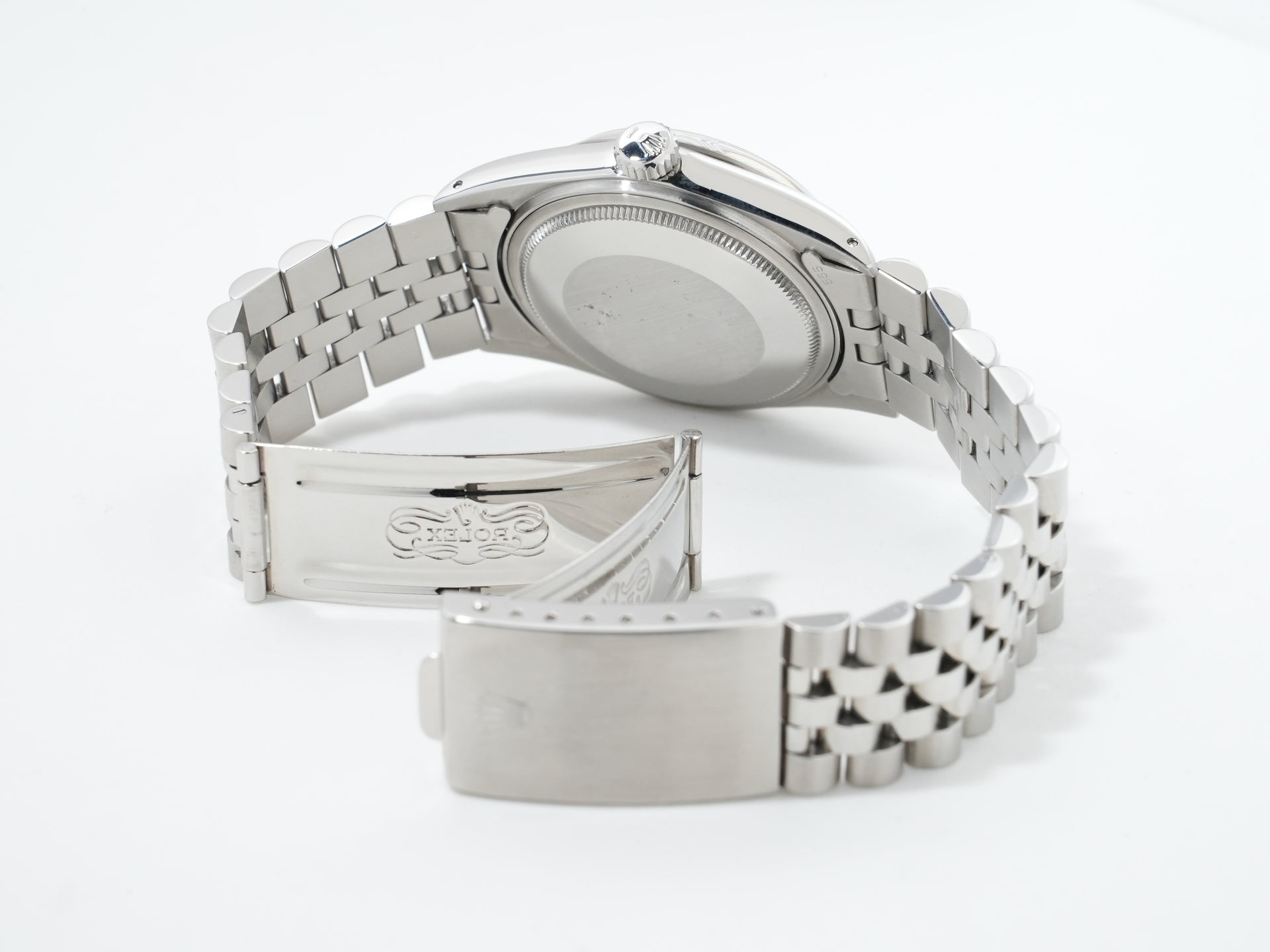 Pre-owned Rolex Datejust Ref. 16014, stainless steel/white gold, boiler gauge dial, Jubilee bracelet.  (6evzeokt appears to be an internal reference number and not part of the product description)