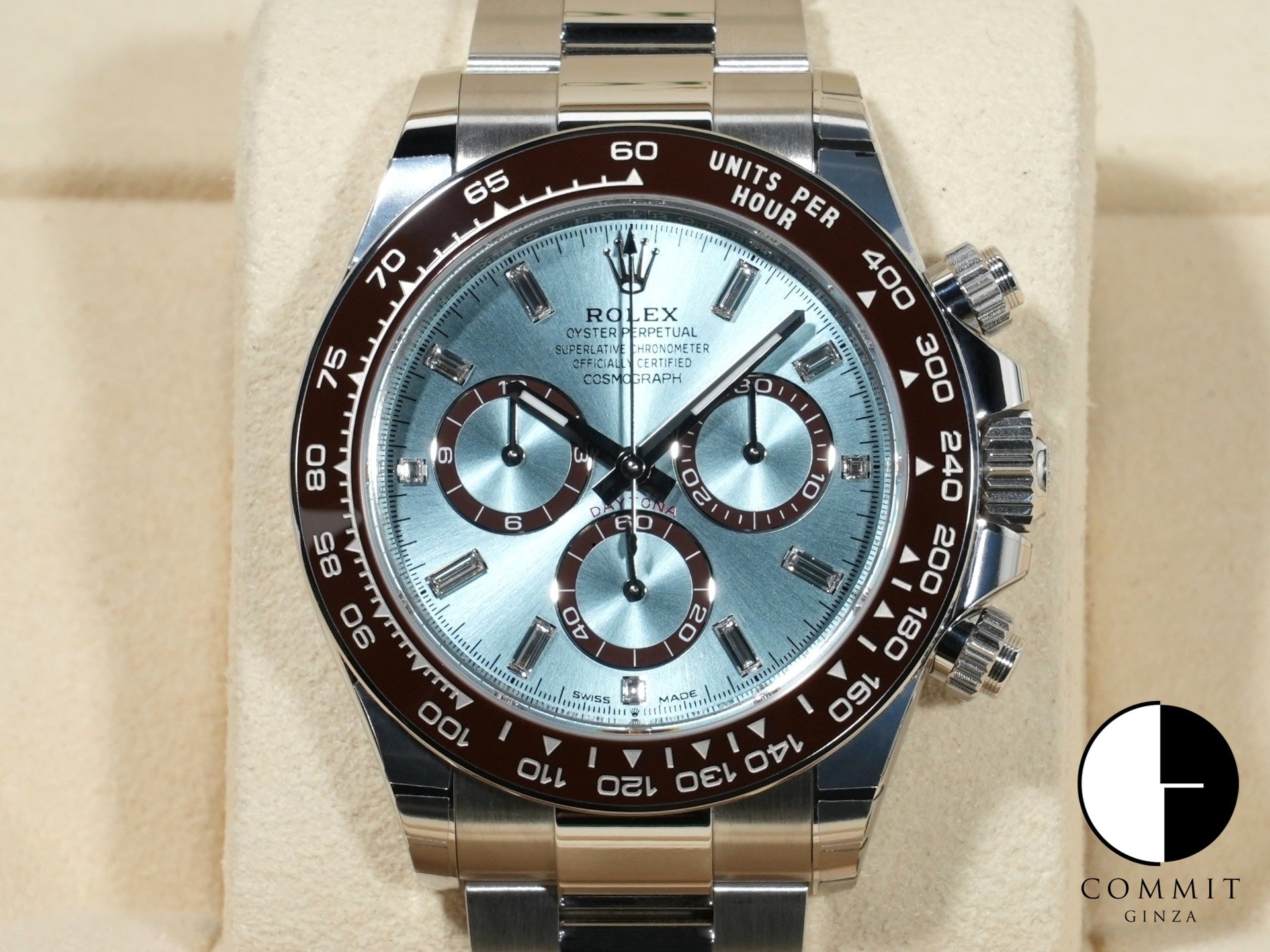 Rolex Daytona Ref. 126506A Platinum Ice Blue Dial with 11 Diamonds, Unused.