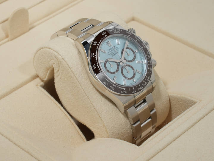 Rolex Daytona Ref. 126506A Platinum Ice Blue Dial with 11 Diamonds, Unused.
