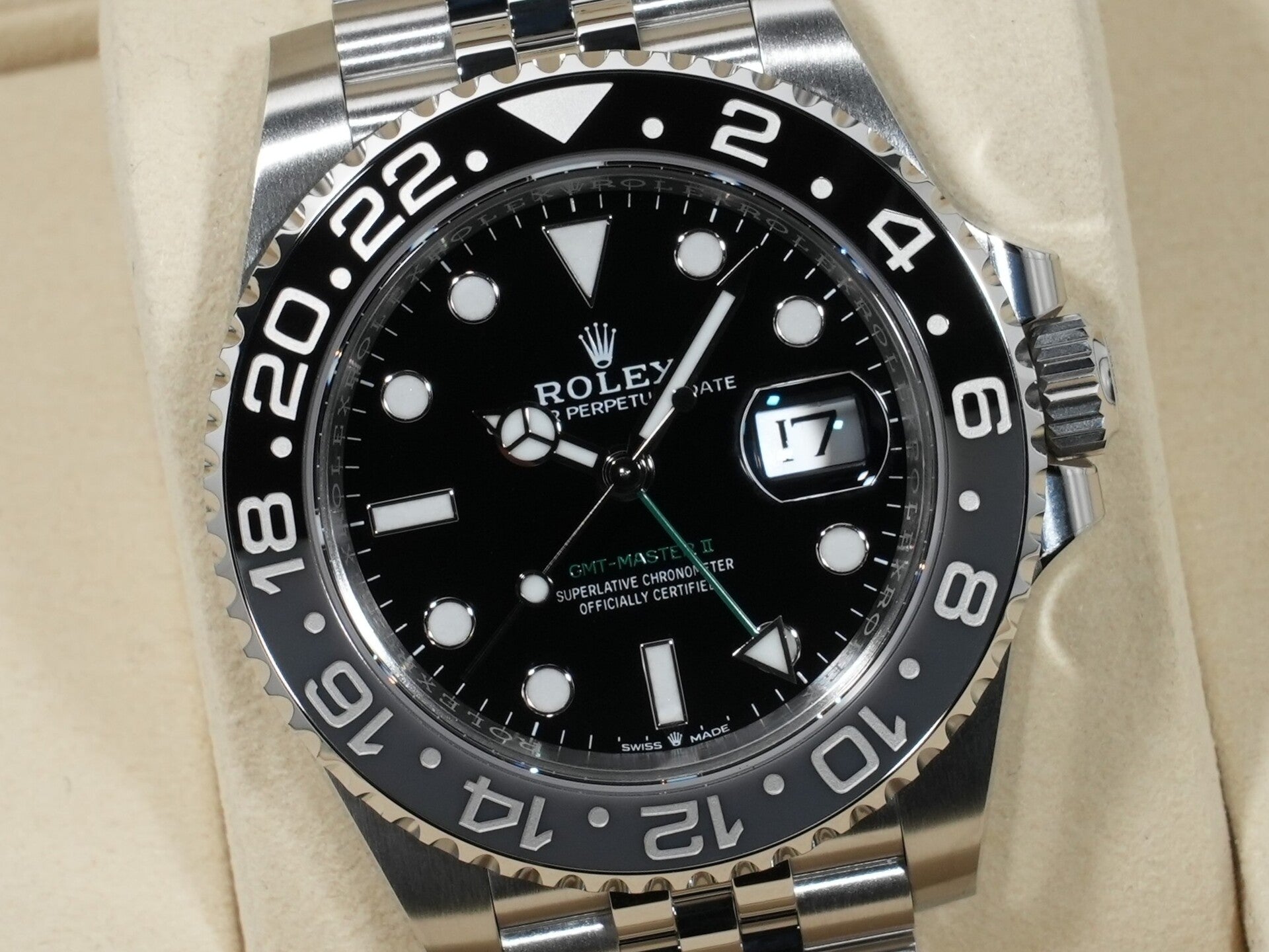 Rolex GMT-Master II Ref. 126710GRNR Stainless Steel Black Dial Jubilee Bracelet Unused v2wnvf3v