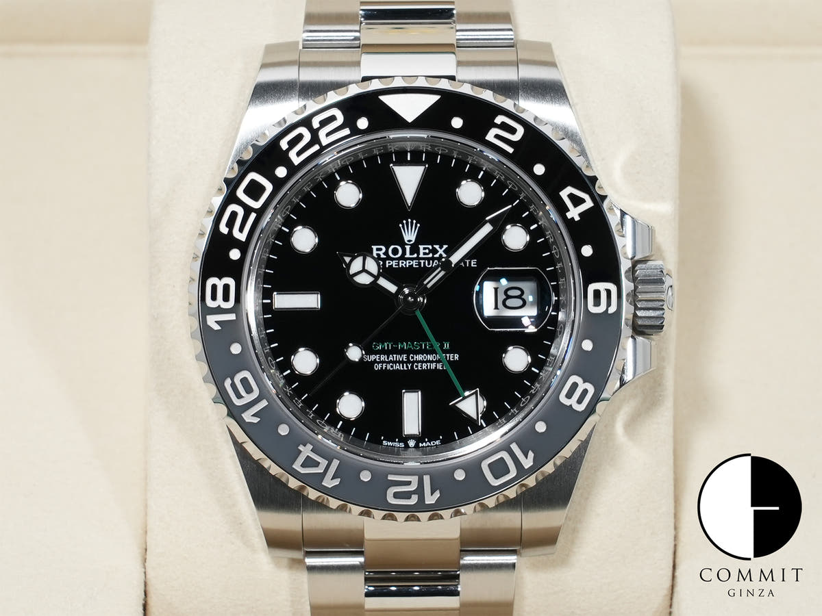 Rolex GMT-Master II Ref. 126710GRNR Stainless Steel Black Dial Oyster Bracelet Unused wkyw4pjz