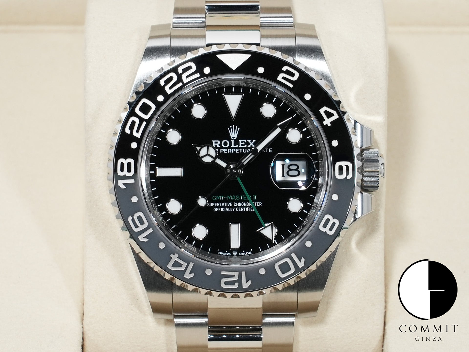 Rolex GMT-Master II Ref. 126710GRNR Stainless Steel Black Dial Oyster Bracelet Unused wkyw4pjz