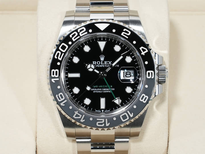 Rolex GMT-Master II Ref. 126710GRNR Stainless Steel Black Dial Oyster Bracelet Unused wkyw4pjz