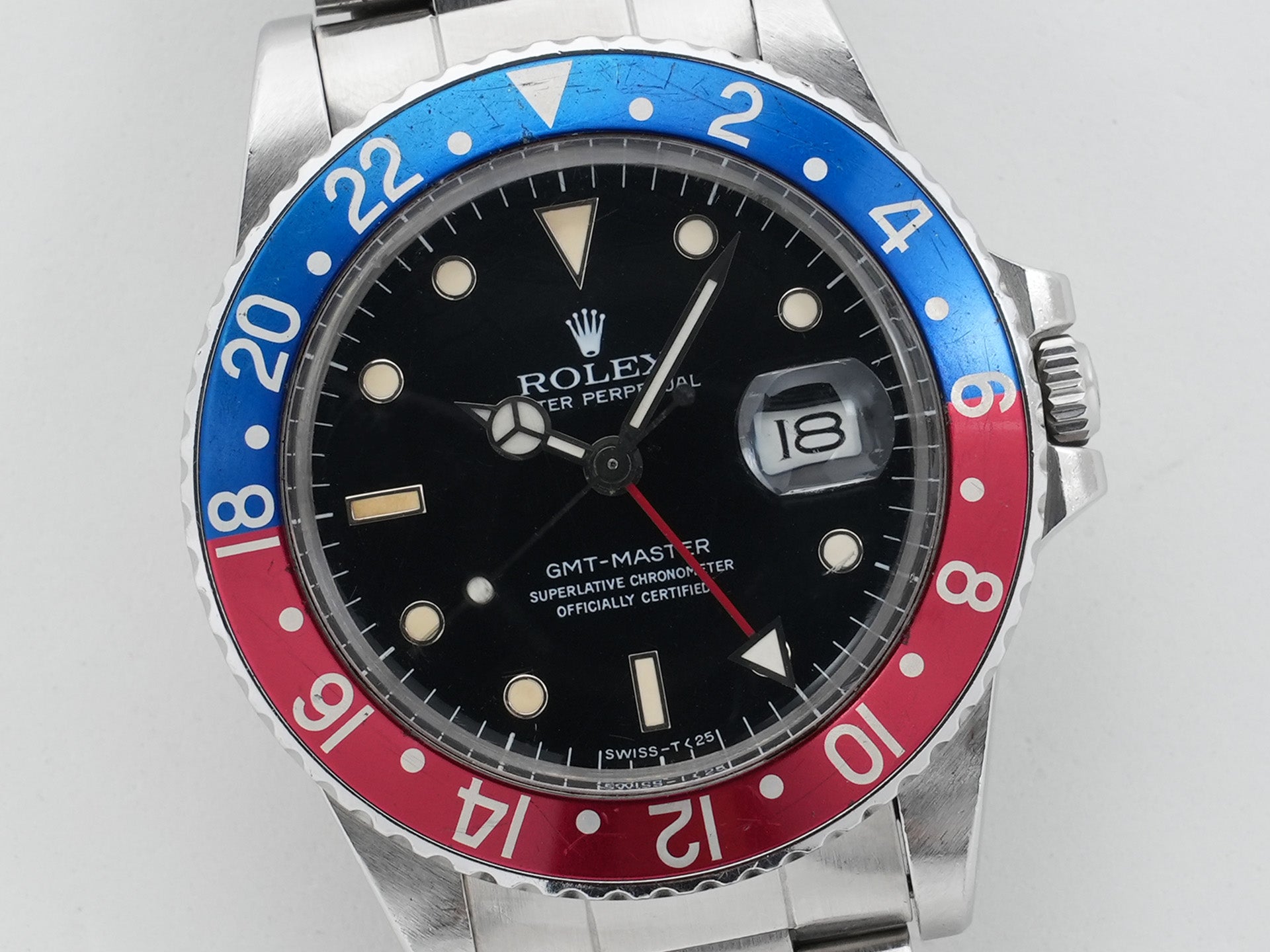 Rolex GMT Master Ref. 16750, stainless steel, black dial, Oyster bracelet, pre-owned (ep244ax3)