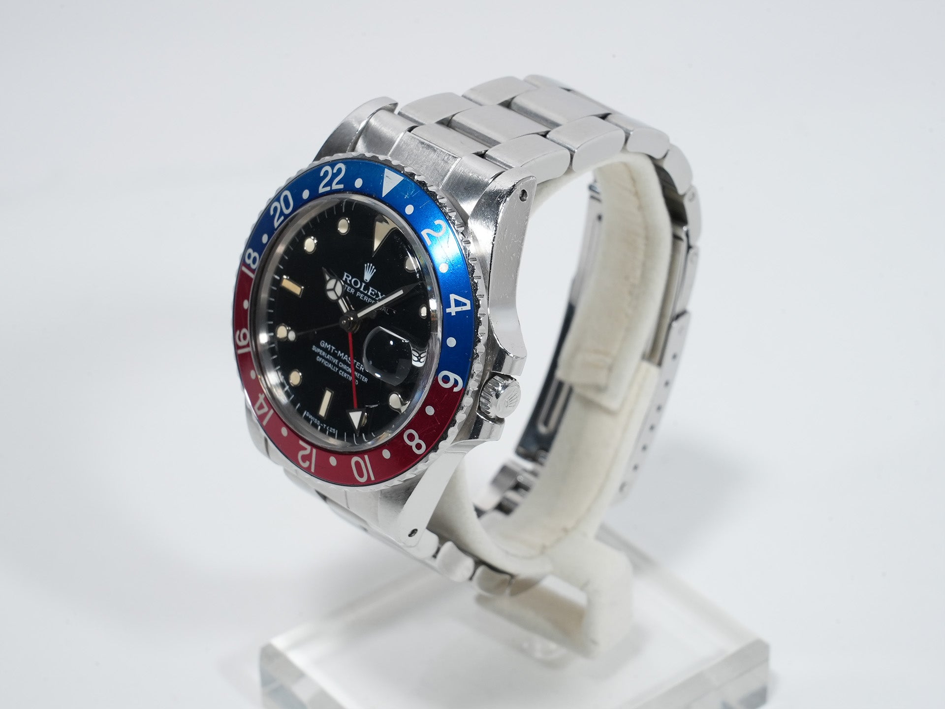 Rolex GMT Master Ref. 16750, stainless steel, black dial, Oyster bracelet, pre-owned (ep244ax3)